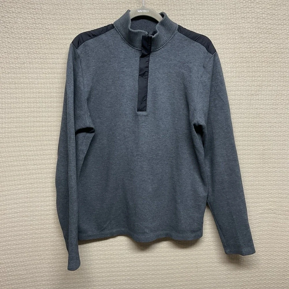 Hugo Boss Sydney Quarter Zip Black Cotton Pullover Men's size medium - Picture 2 of 11